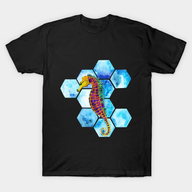 Hex Seahorse T-Shirt by mpflies2